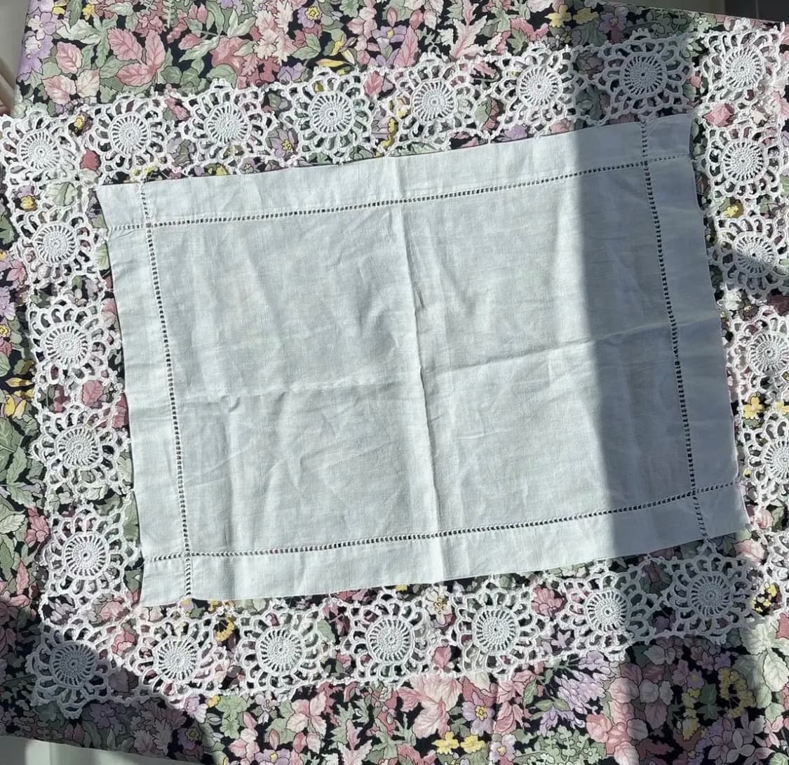 빈티지 화이트 크로쉐 티매트 상품이미지1