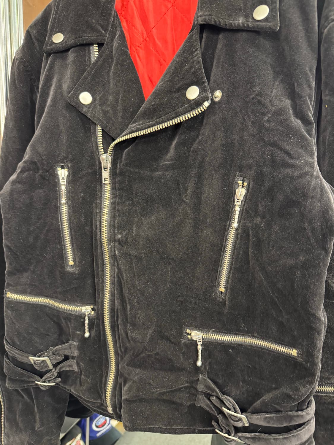 SUGGESTION 빈티지 벨벳 라이더 가죽자켓 상품이미지2