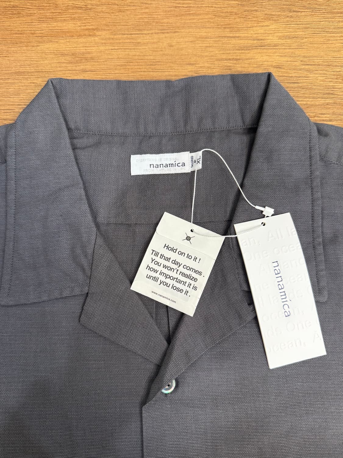 [XL][110] 나나미카 오픈카라 파나마 숏슬리브 셔츠 헤더 그레이 상품이미지7