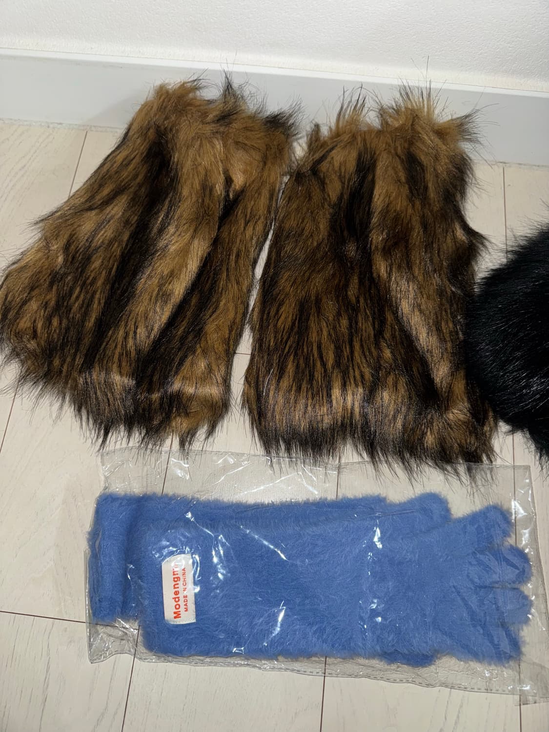 겨울 털 부츠 패션 + 레그워머 + 털 장갑 y2k 빈티지 상품이미지2