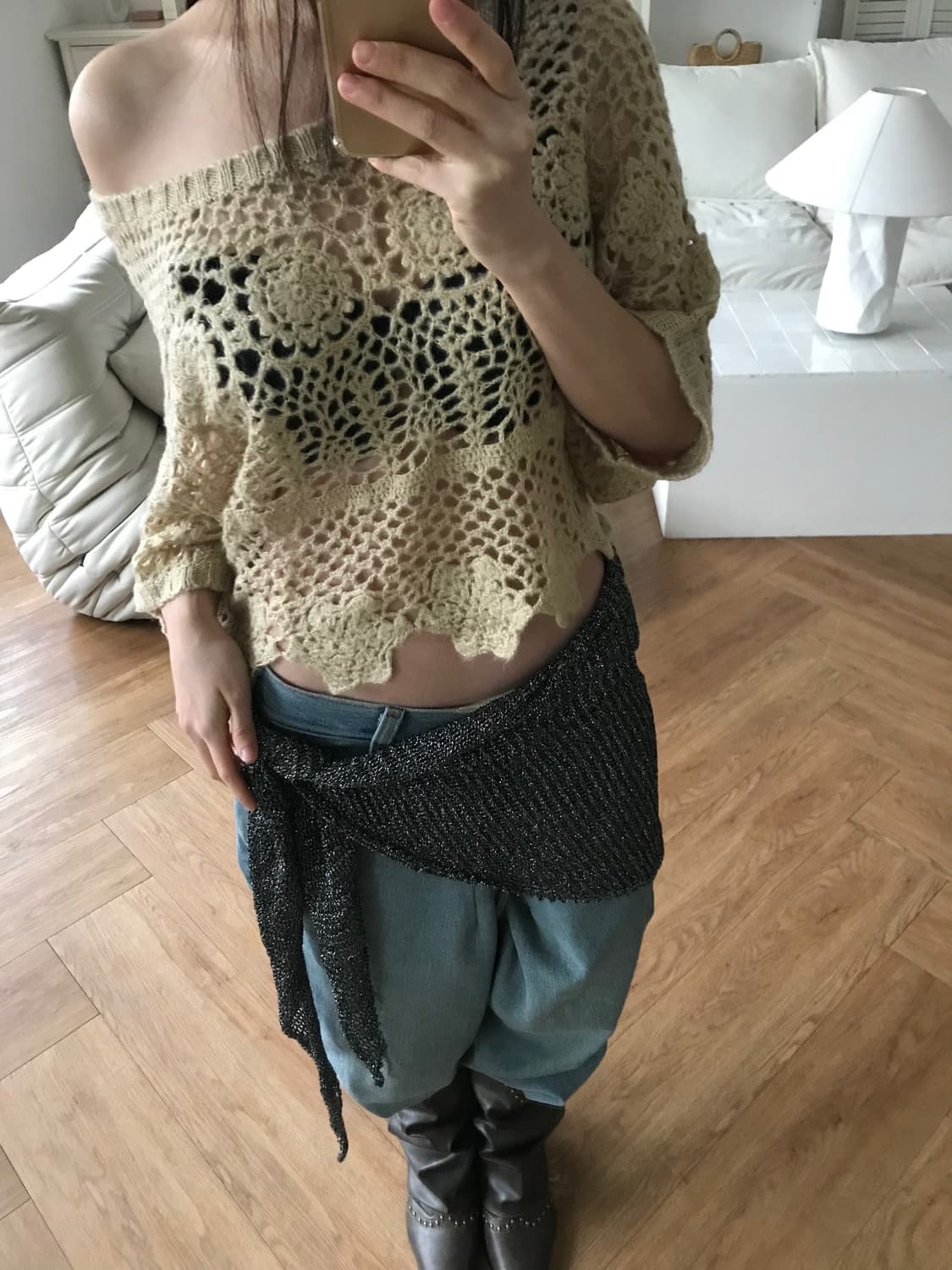 vintage crochet knit 상품이미지4
