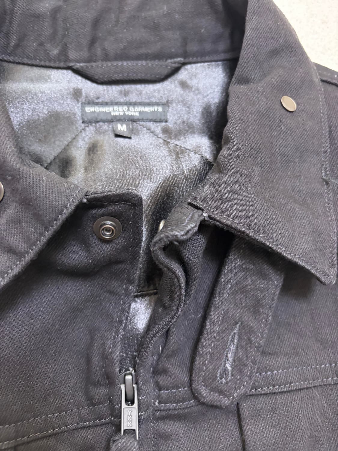 [M] 엔지니어드 가먼츠 불 데님 트러커 데님 청자켓 (블랙)  상품이미지2