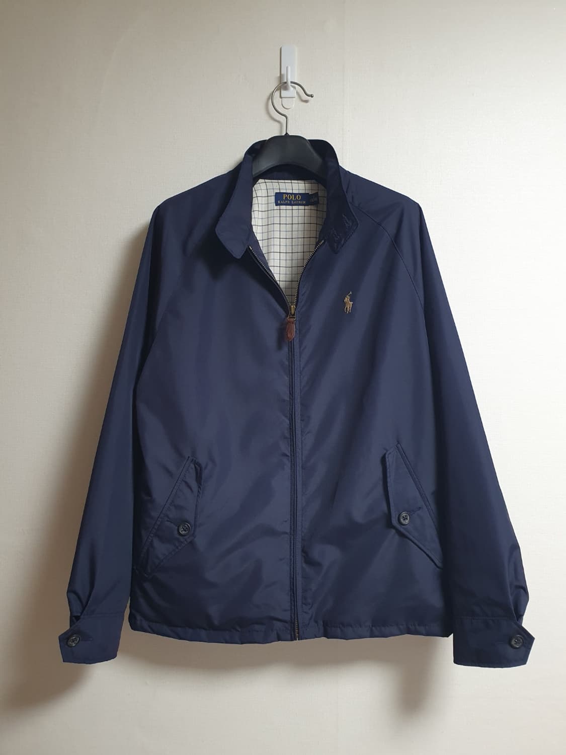 폴로랄프로렌 체크안감 집업 자켓 네이비 S 상품이미지2