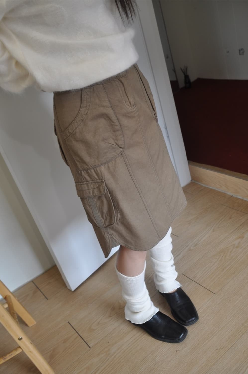 카키 카고 스커트  상품이미지1