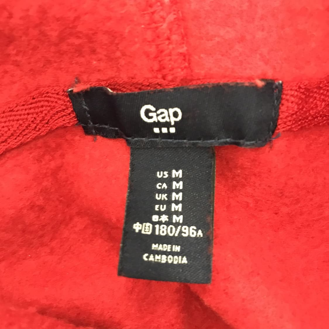 GAP 레드 후드티셔츠 미사용급 [M] 상품이미지5