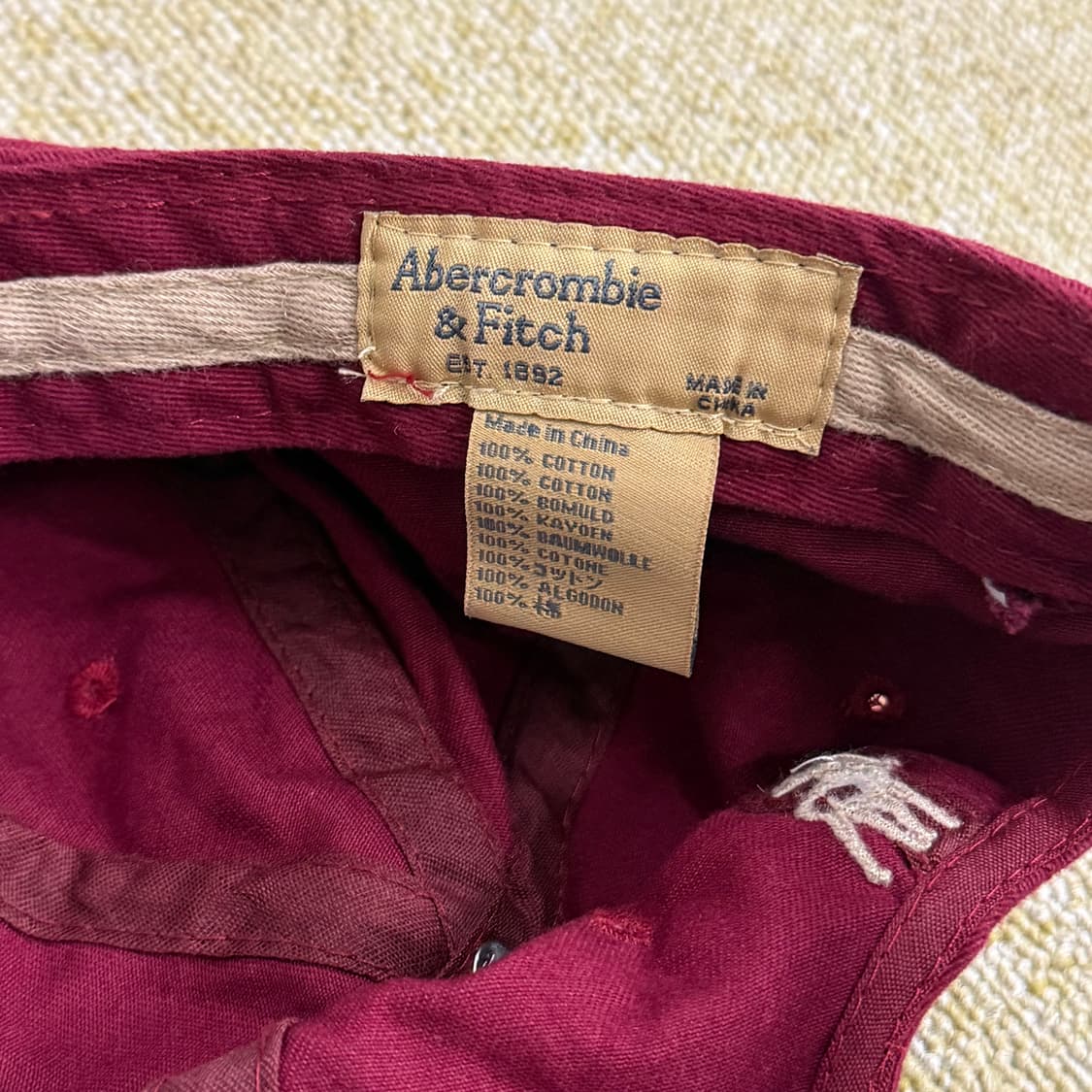 아베크롬비 NY A&F 볼캡 버건디 (OS) 상품이미지3