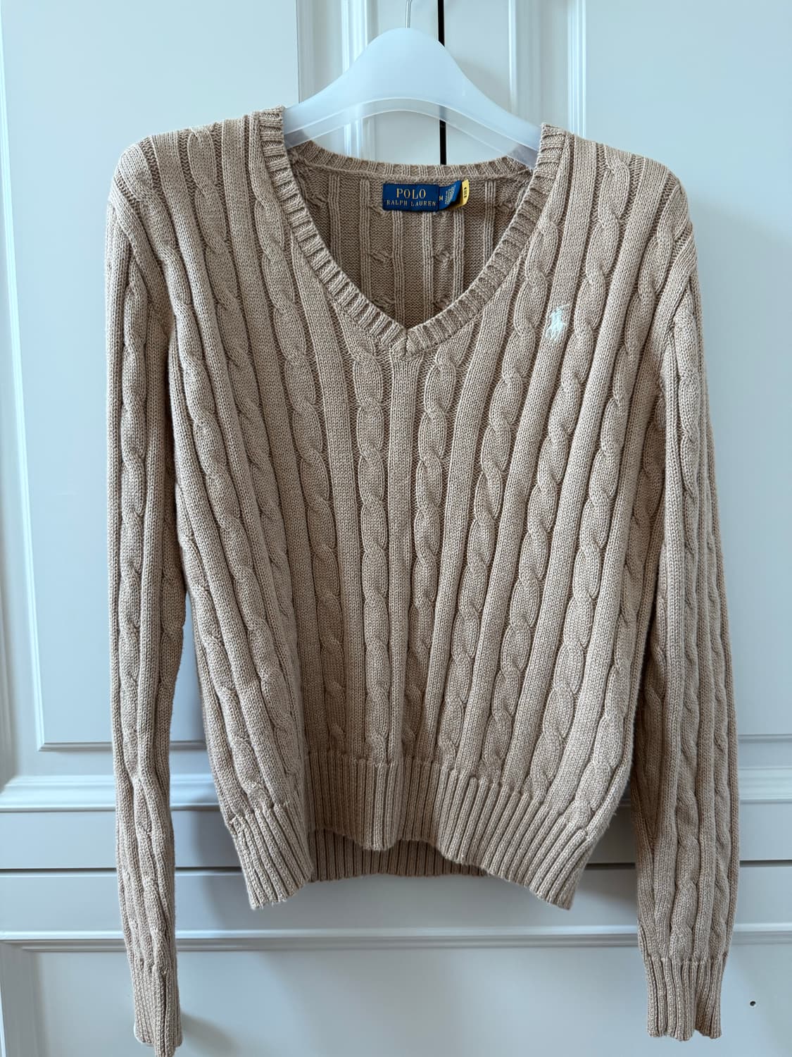 폴로 랄프로렌 케이블 브이넥 니트 M 베이지 상품이미지1