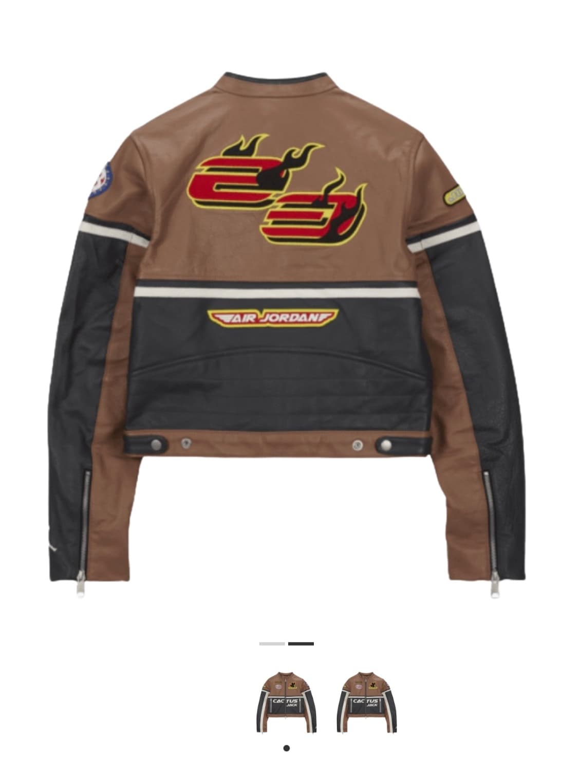 조던 X 트래비스 스캇 레더 자켓 아키오 브라운 상품이미지2