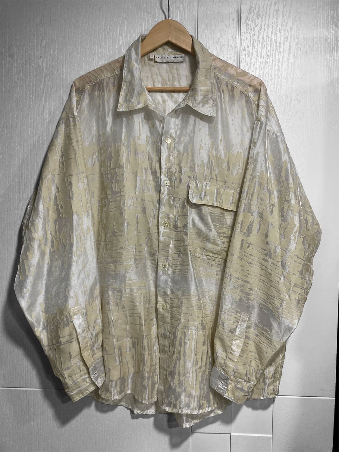 80s Calugi E Gianelli 시스루 패턴 셔츠 상품이미지1