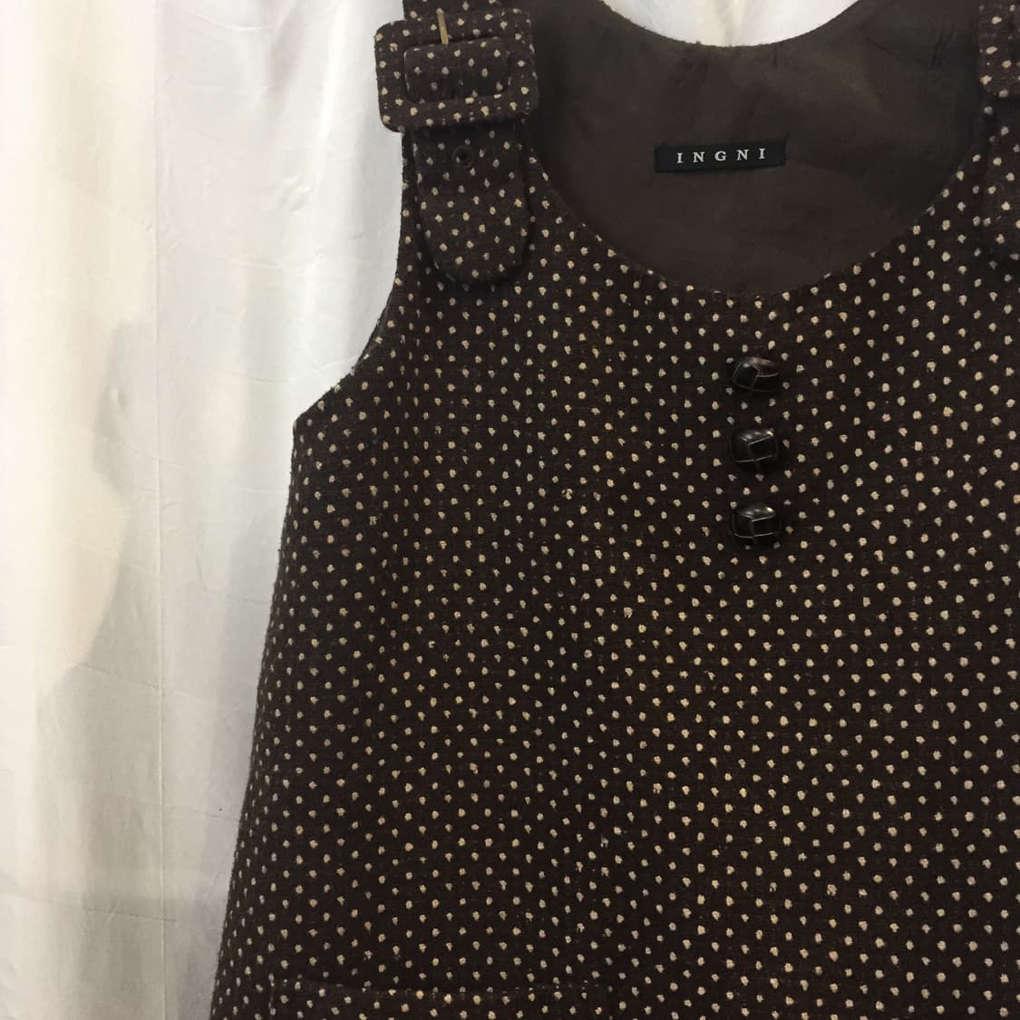 Ingni 잉그니 라떼갸루 하구미 브라운 도트 원피스 상품이미지1