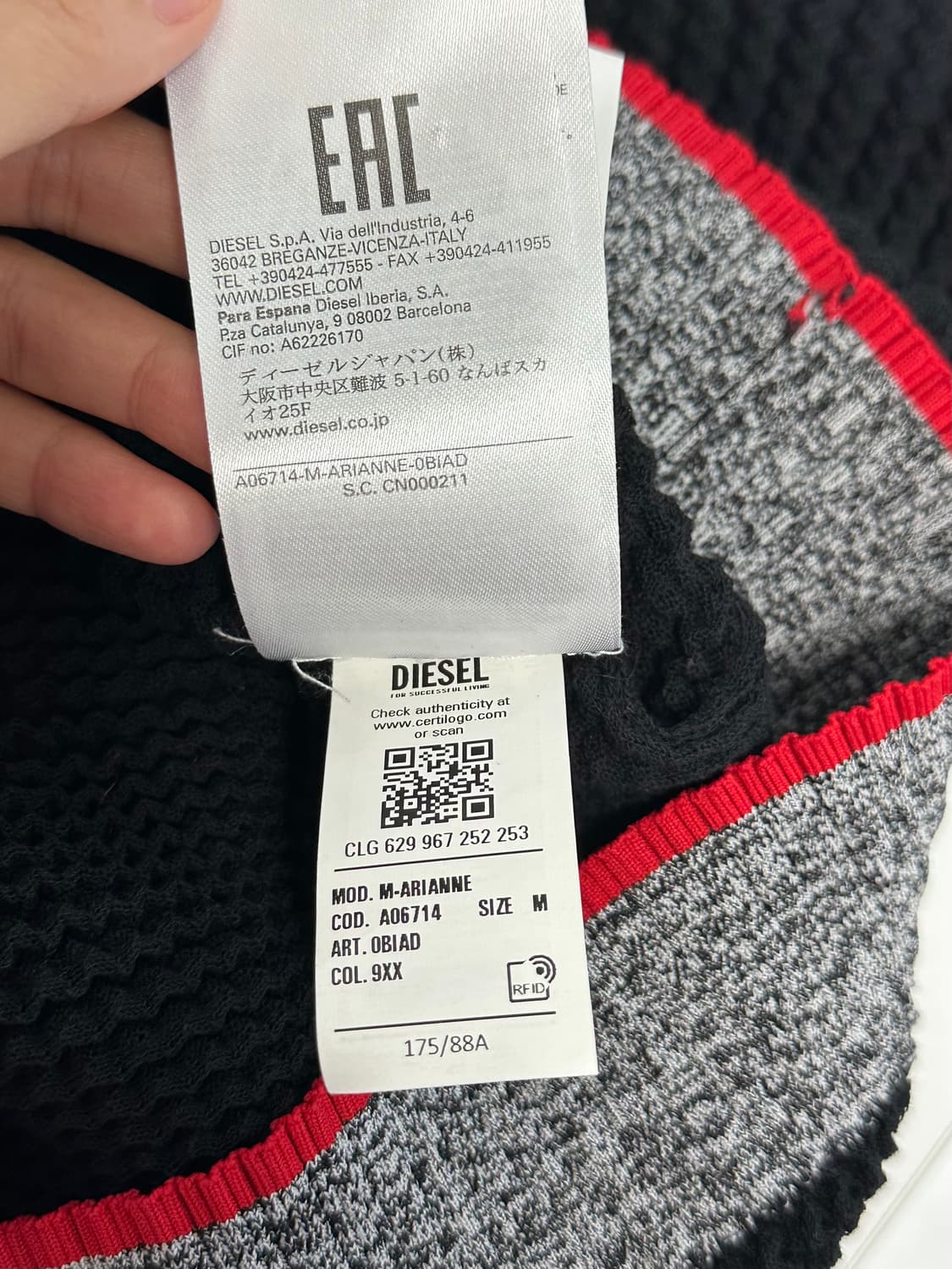 디젤 블랙 니트 상품이미지6