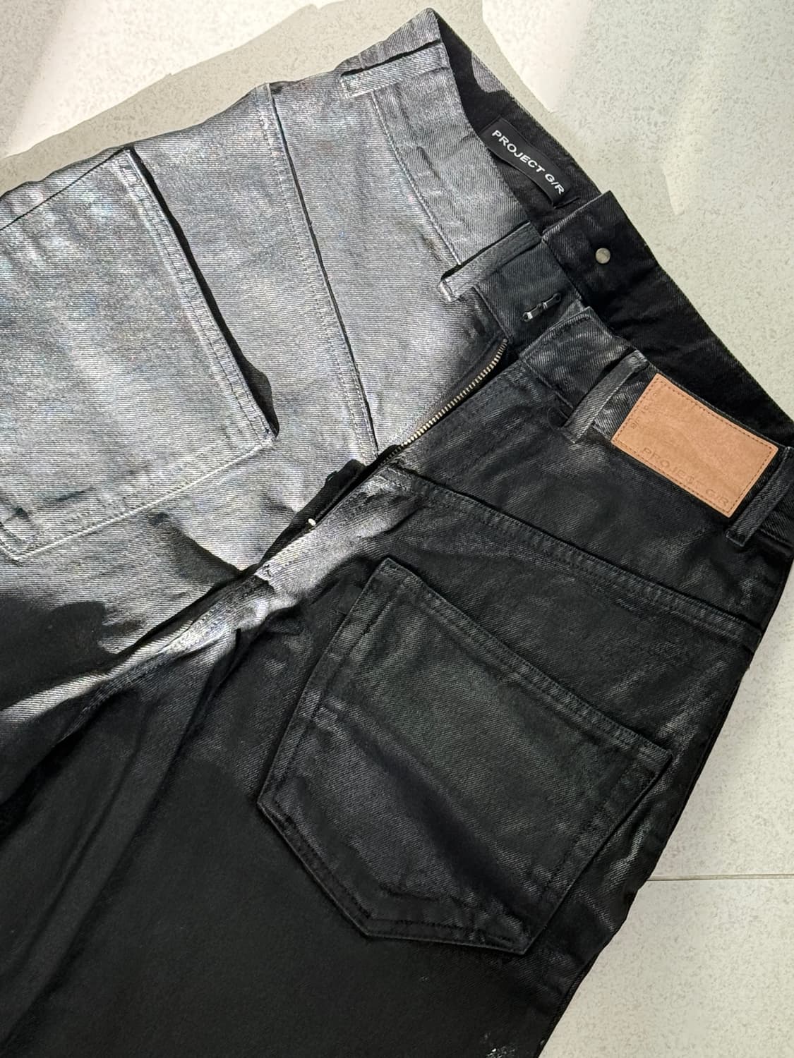 프로젝트gr 프로코콜 인덱스 백워드 코티드 데님 블랙 상품이미지2