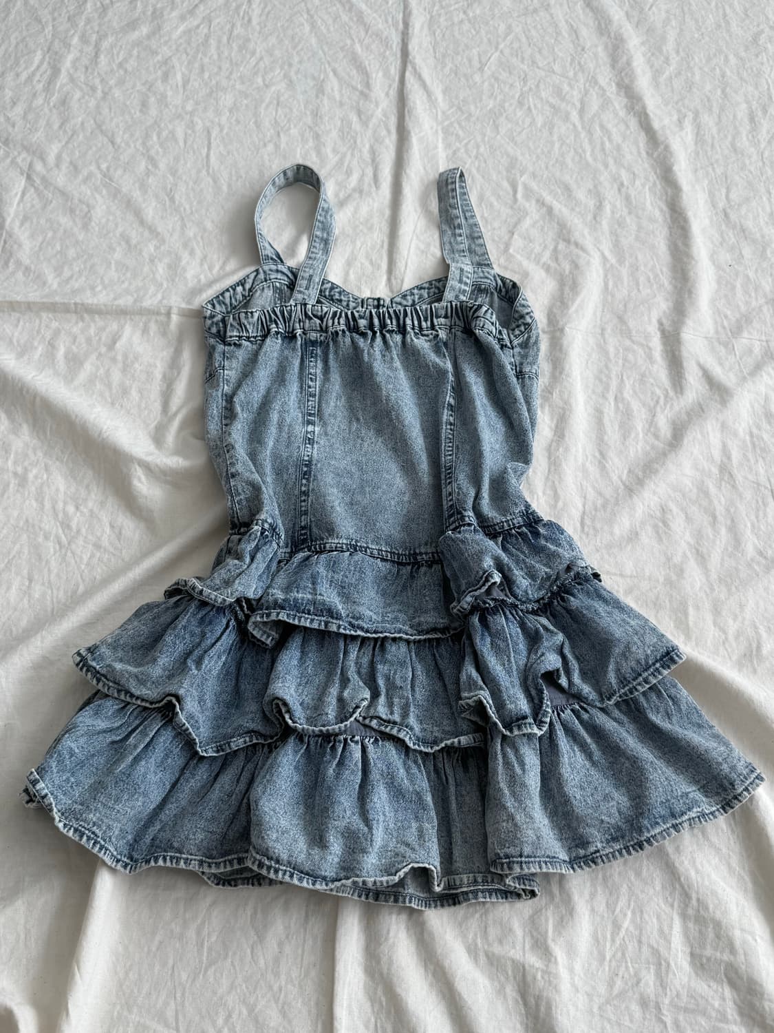 키치 데님 캉캉 미니 원피스 상품이미지5