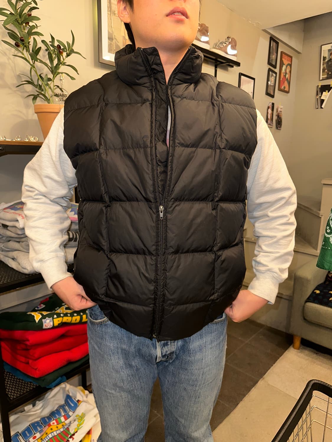 00’s Eddie Bauer quilted padded vest 상품이미지2