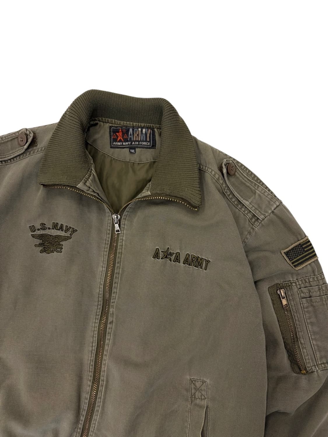 US NAVY 미군 밀리터리 자켓 카키 (2XL) 상품이미지2
