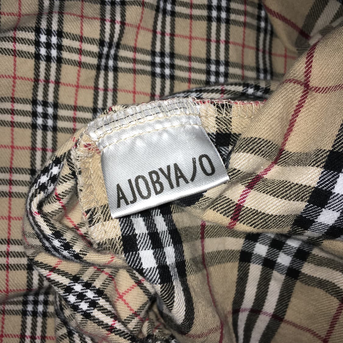 투티/0395 AJOBYAJO 오버핏 노바 체크 셔츠 패치 워크 패턴 상품이미지3