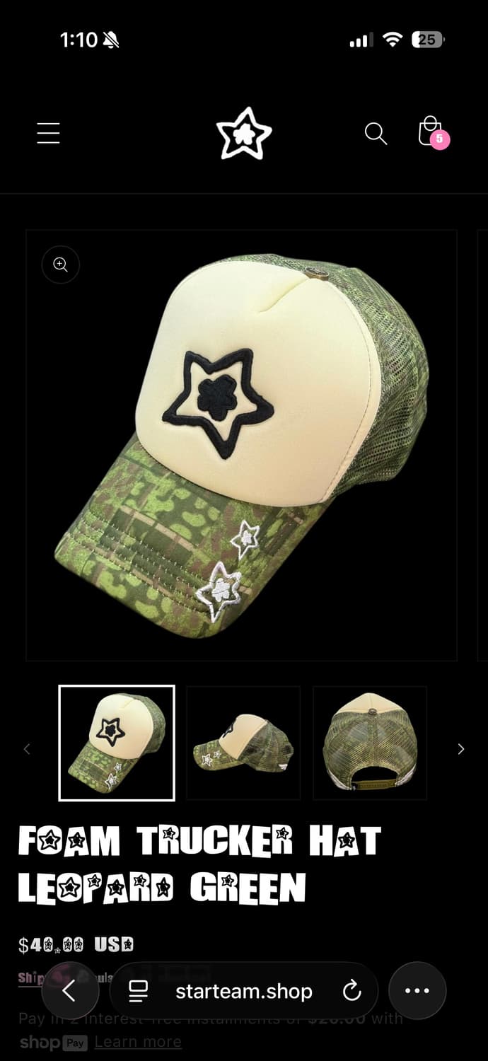 스타팀 레오파드 트러커캡 그린 상품이미지3