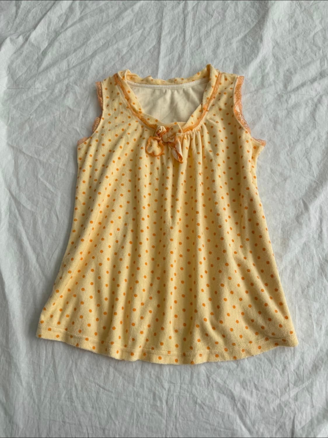 도트 리본 슬리브리스 빈티지 모리걸 하구미 상품이미지1