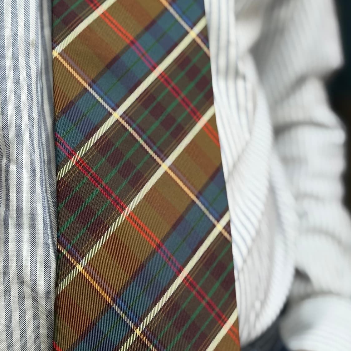 00‘s 폴로 랄프로렌 스트라이프 체크 패턴 실크타이 상품이미지10