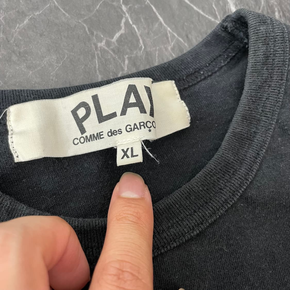 꼼데가르송 더블 하트와펜 반팔 블랙 상품이미지4