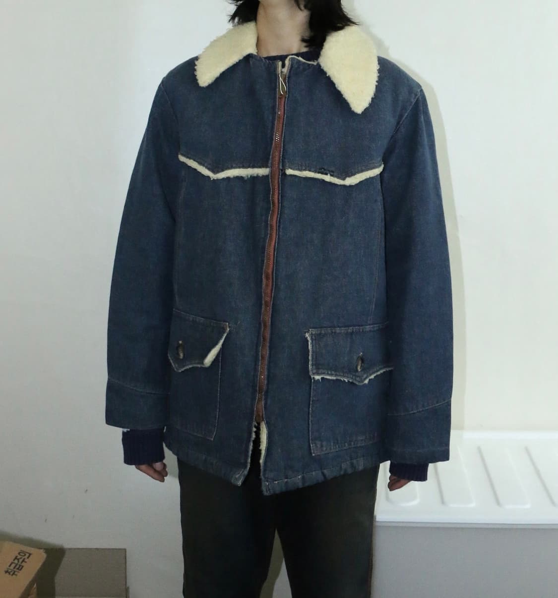 70s USA 웨스턴 시어링 데님 자켓 상품이미지1