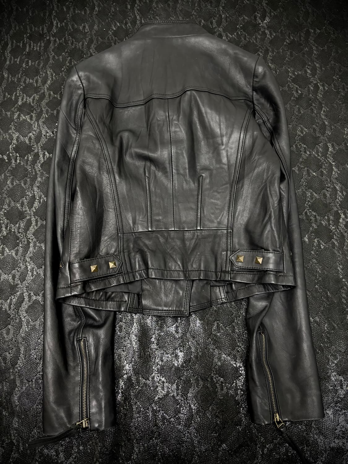 “Vintage” Chic Mood Stud Leather Jacket 상품이미지6