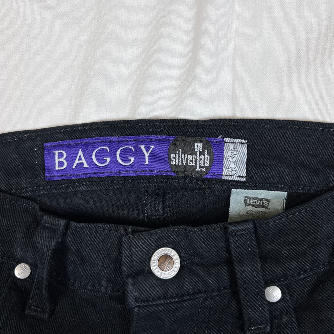 90s 리바이스 실버탭 배기핏 블랙데님팬츠 바지 상품이미지5