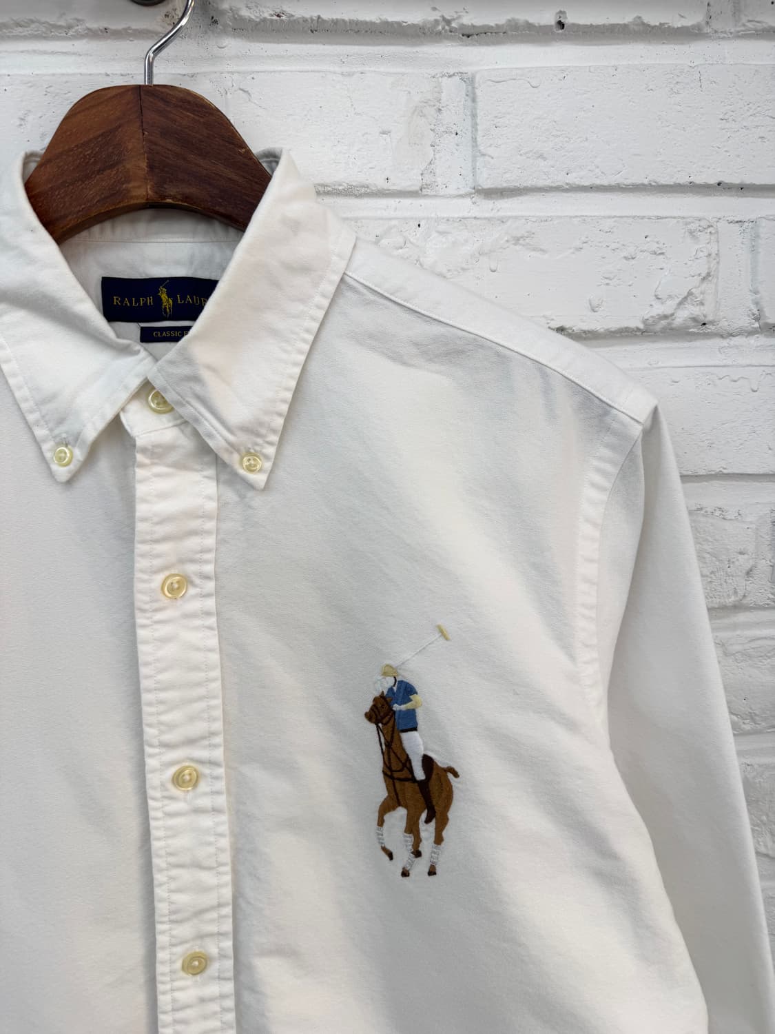 랄프로렌 화이트 빅포니 클래식핏 셔츠 상품이미지4