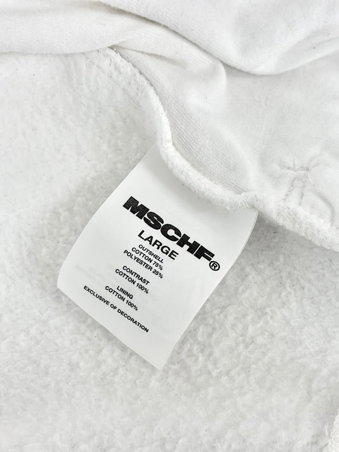 미스치프 패널드 와플 후드집업 화이트 상품이미지3