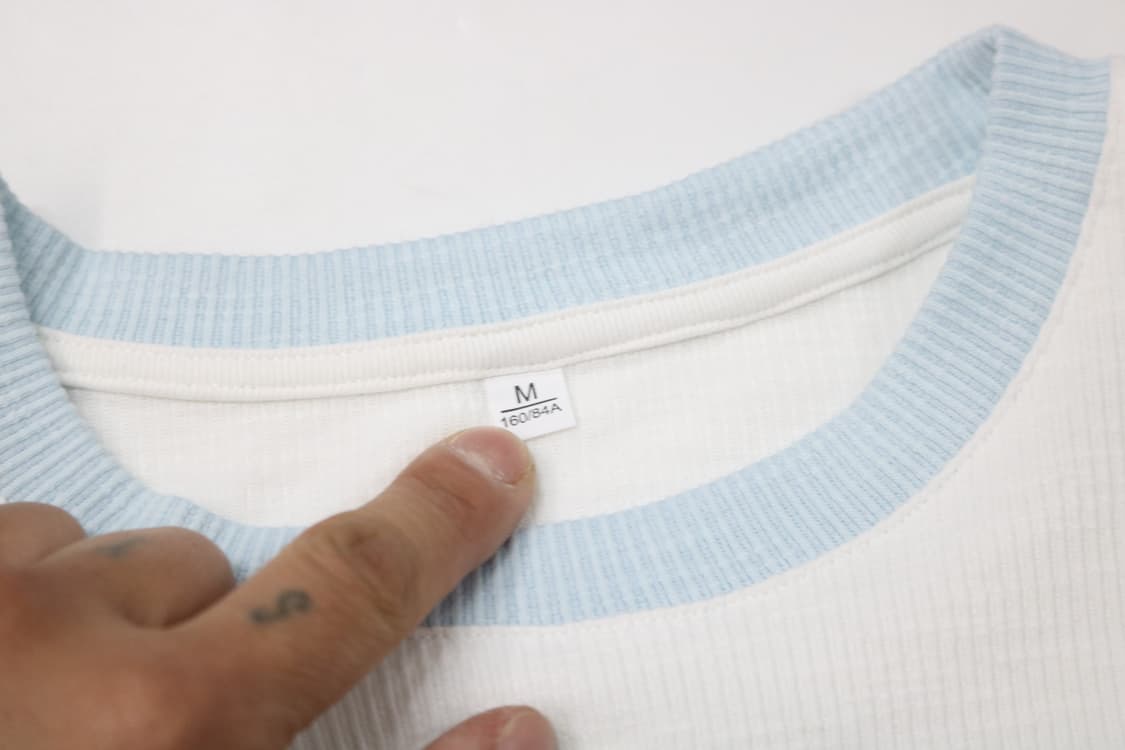 빈티지 캣 프린팅 배색 와플 긴팔 티셔츠 (M) 상품이미지4