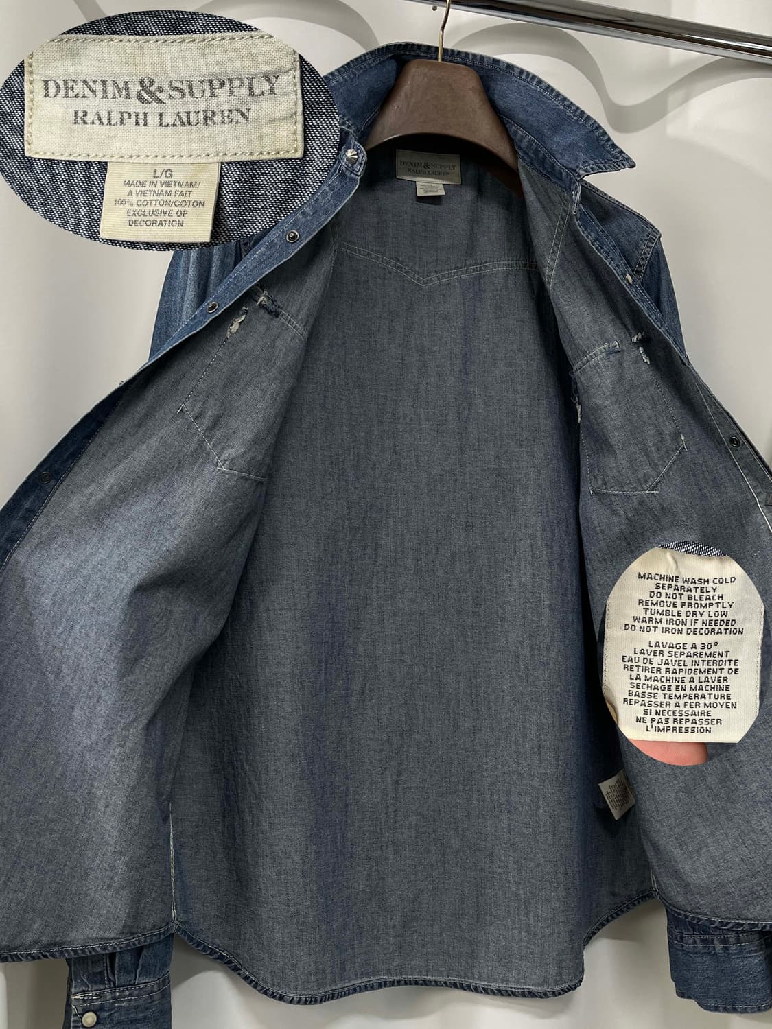 폴로 랄프로렌 콘초 잼스톤 워시드 사우스 웨스턴 셔츠 상품이미지3