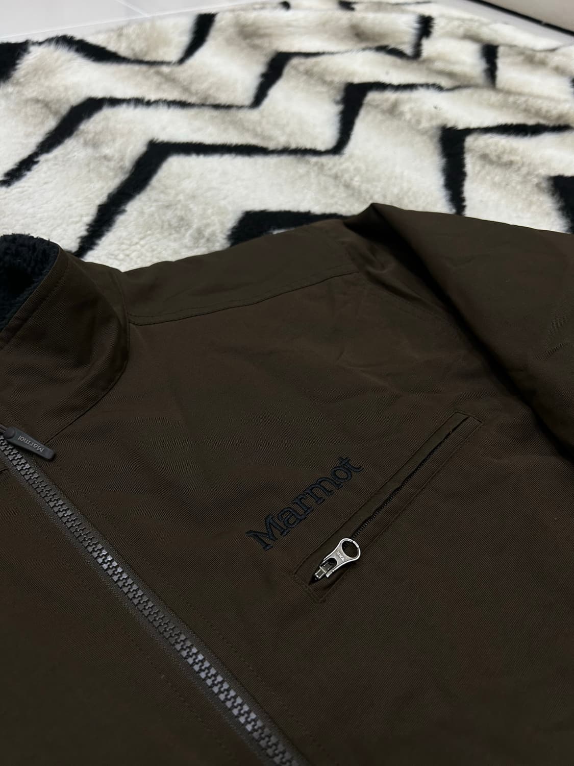 [실측XL]마모트 나일론 자켓/안감양털/브라운 상품이미지1