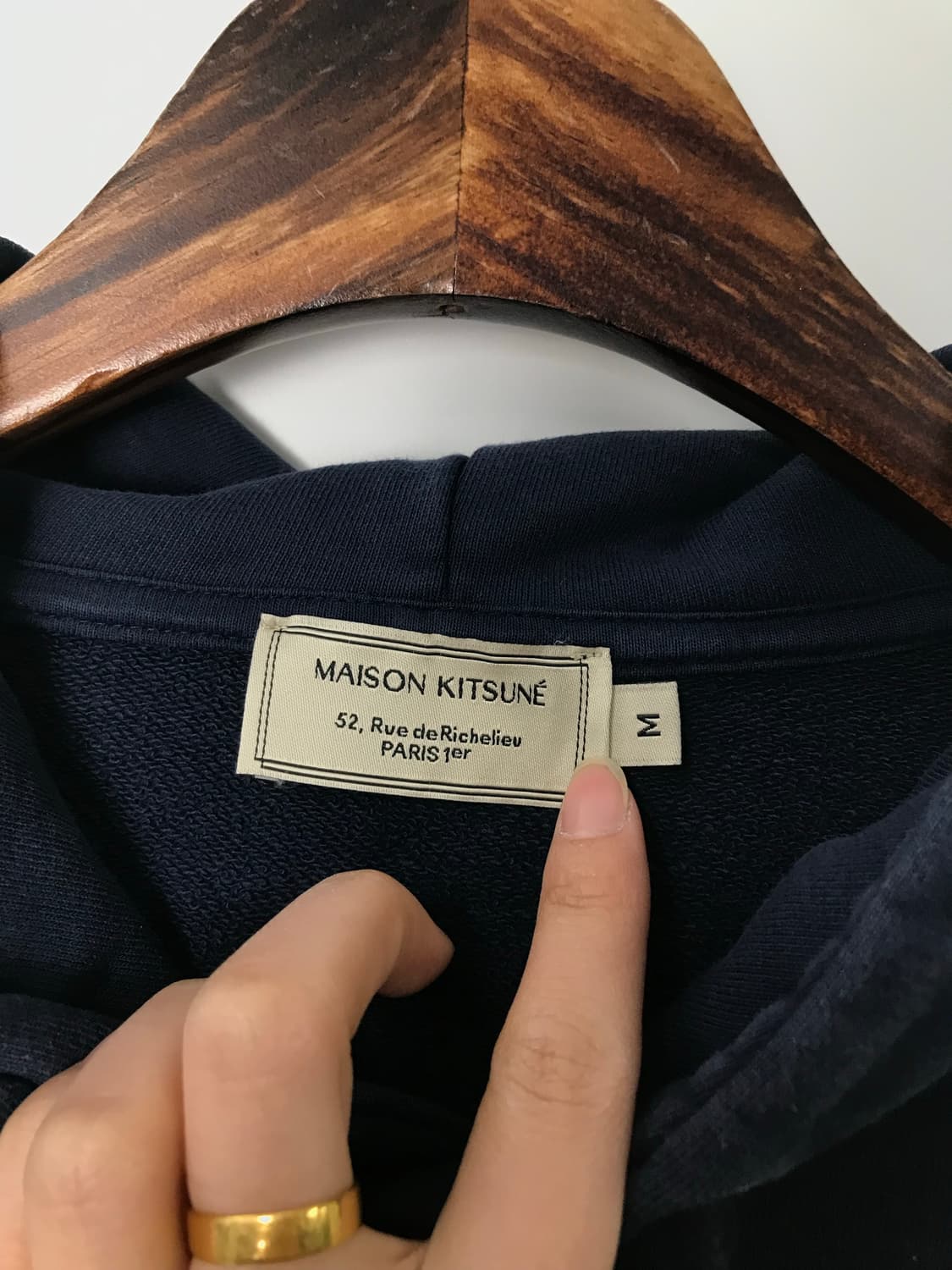 메종키츠네 더블 폭스 헤드 네이비 후드티 상품이미지6