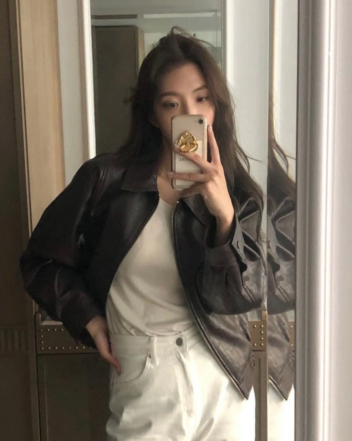 아카이브제이투유 레더 블루종 자켓 브라운 상품이미지2