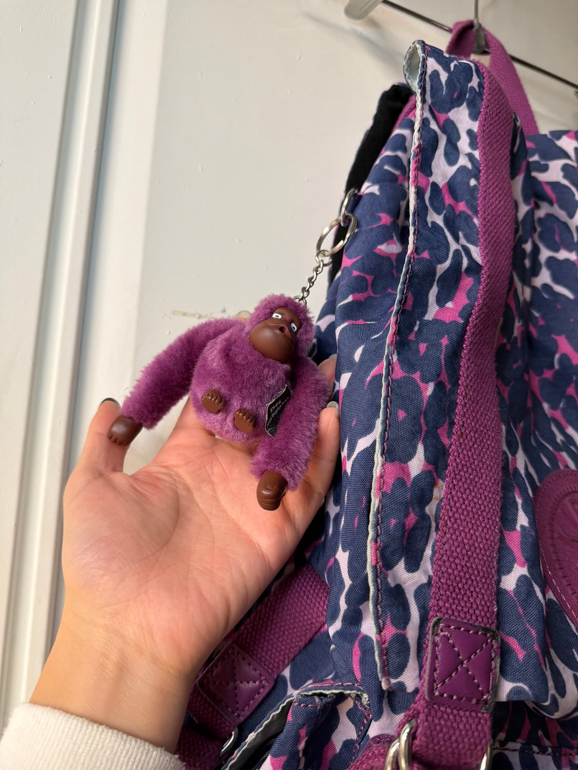 키플링 퍼플 레오파드 복주머니 백팩 상품이미지6