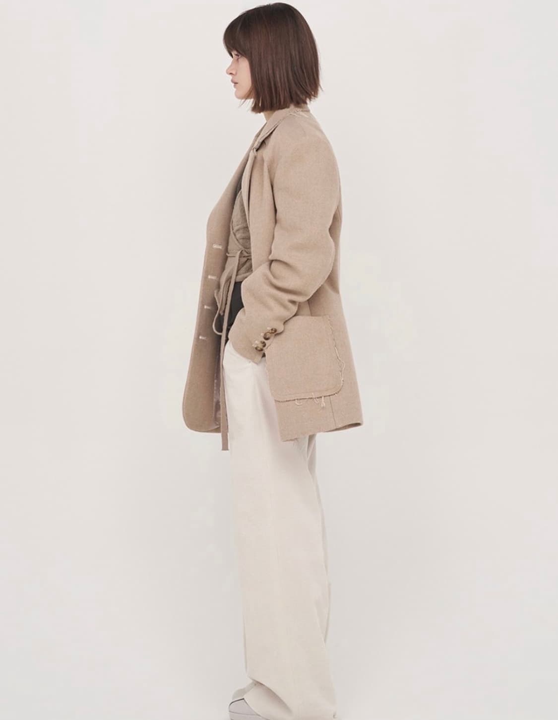 마뗑킴 울 자켓 베이지 상품이미지3