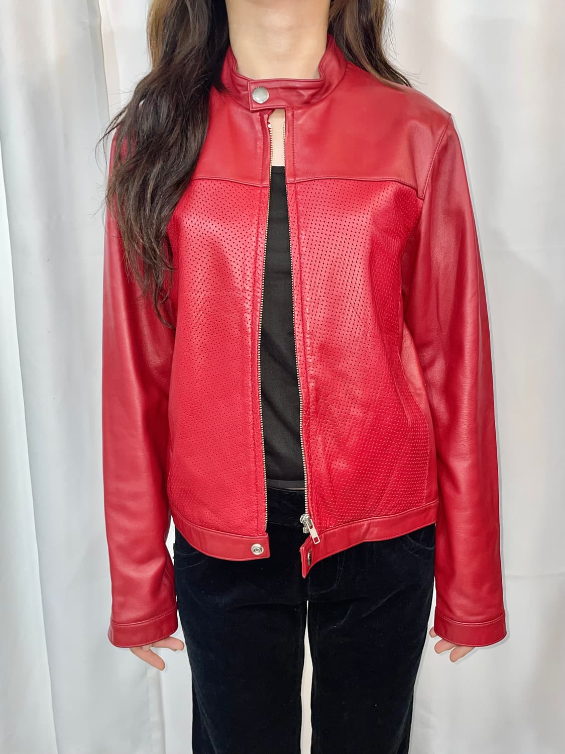 코치 레이싱 양가죽 라이더 자켓 상품이미지2