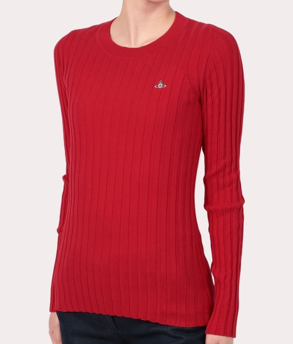 비비안웨스트우드 레드라벨 소프트 골지 크루넥 니트-레드 상품이미지5