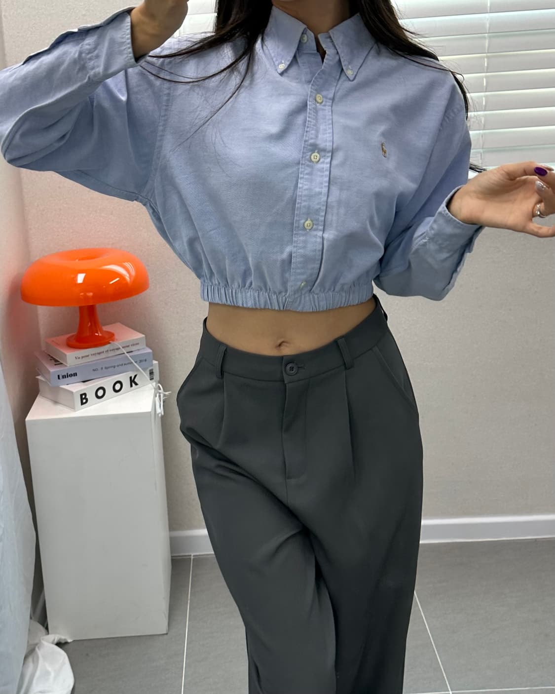(WOMEN)폴로 크롭 셔츠-M834 상품이미지1