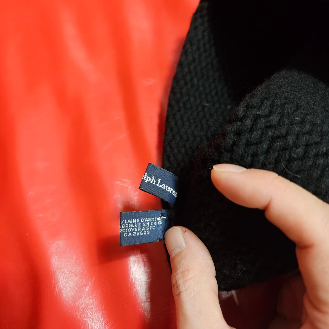 폴로랄프로렌 시그니쳐 레드 자수 숏 비니  상품이미지3