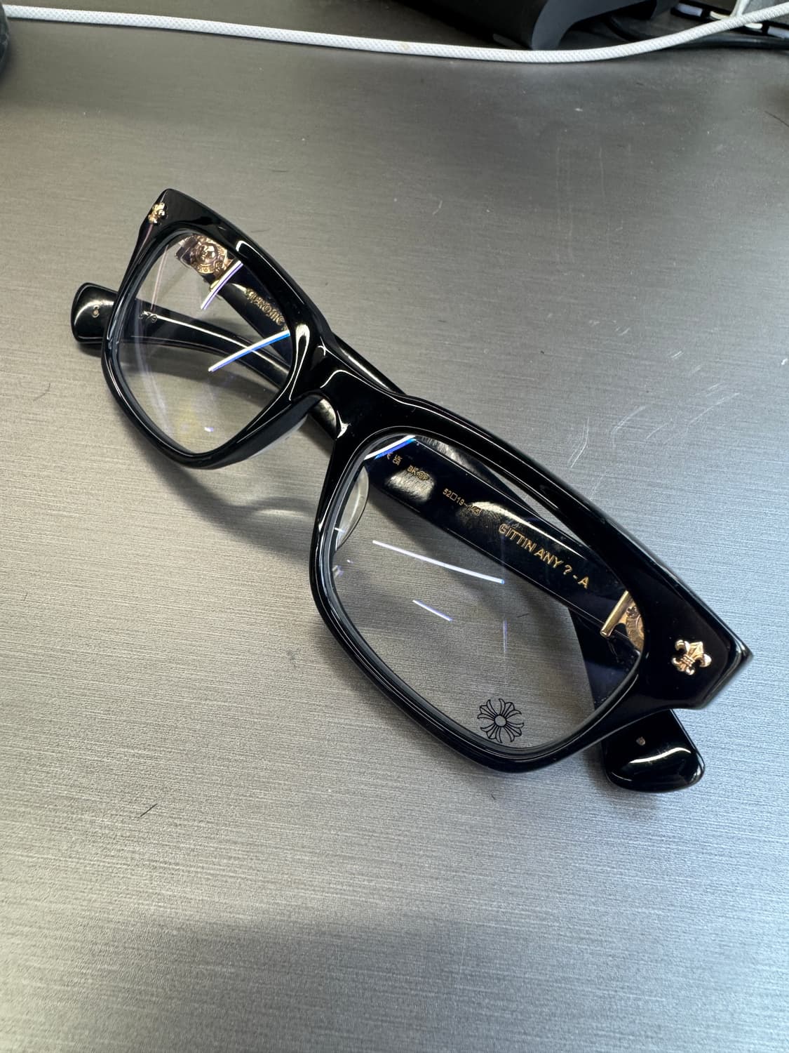 크롬하츠 지티아니 아시안핏 블랙 골드 플레이트 안경 상품이미지1