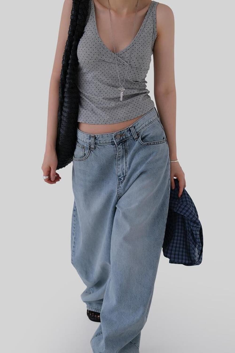 새상품 어텀 도트 나시 슬리브리스 상품이미지2