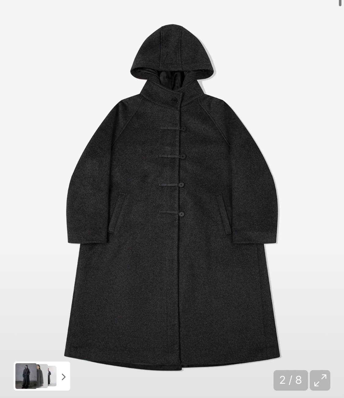 미세키서울 후드 코트 다크 그레이 상품이미지1