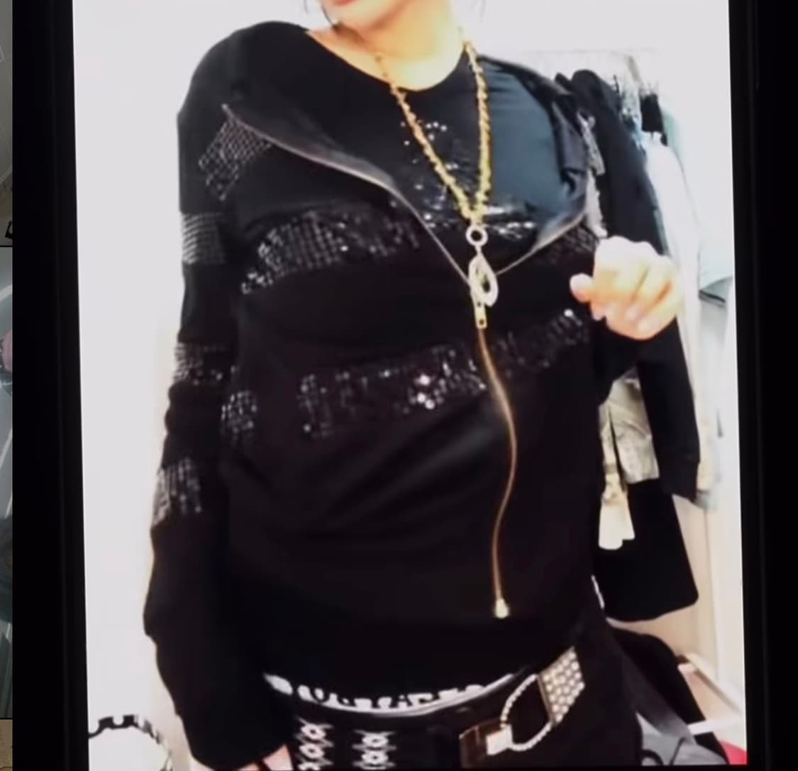 빈티지 스팽클 갸루 후드집업 상품이미지1