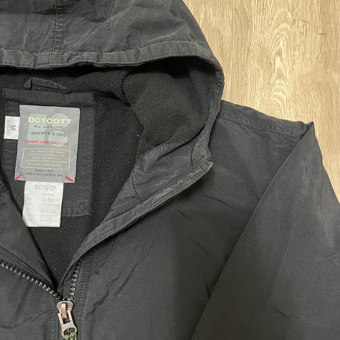 보이콧 BOYCOTT 남성 기모 후드 바람막이 자켓 M(95) 상품이미지3