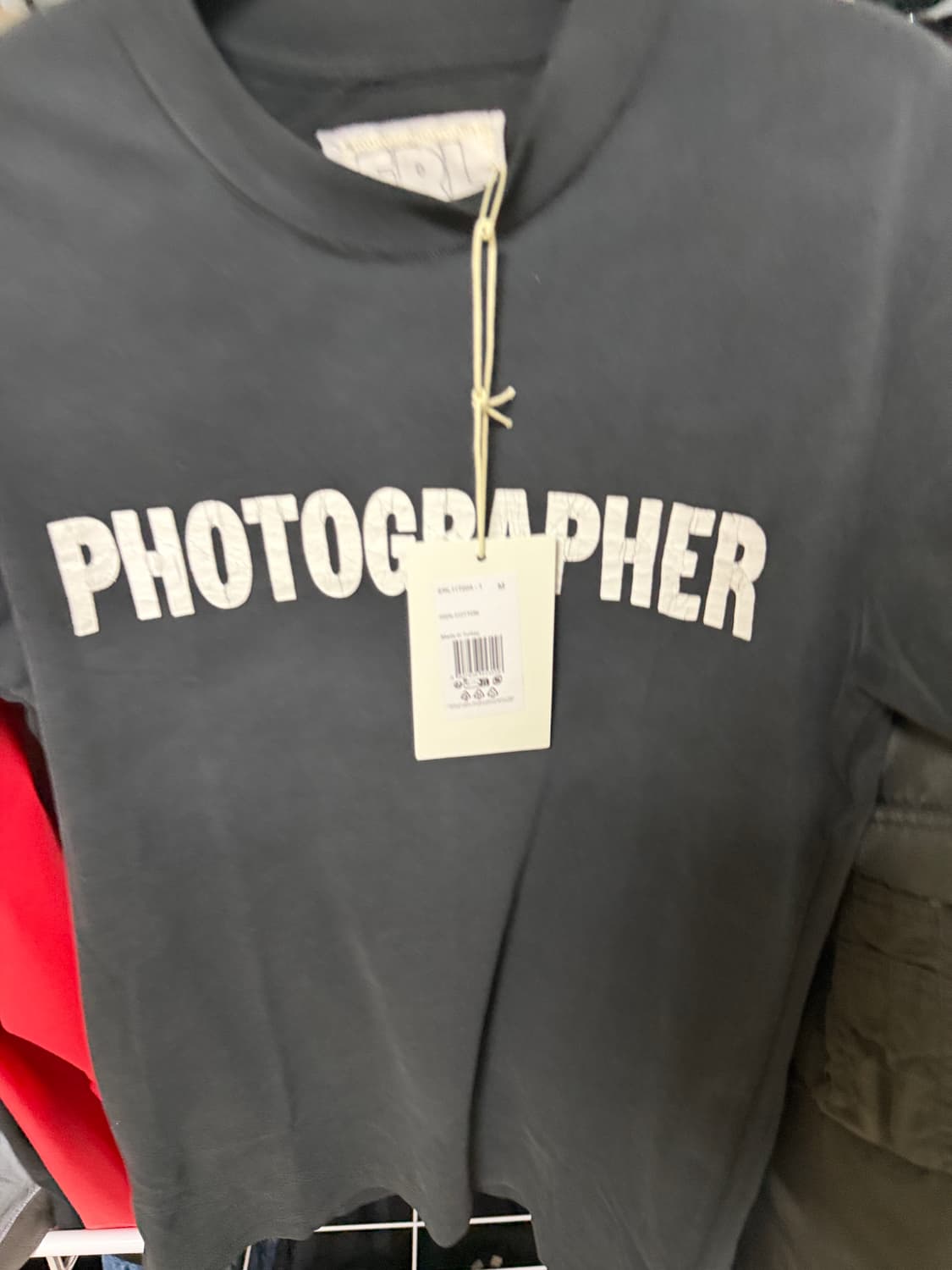 ERL 포토그래퍼 프린팅 티셔츠 블랙 M 새상품 상품이미지5