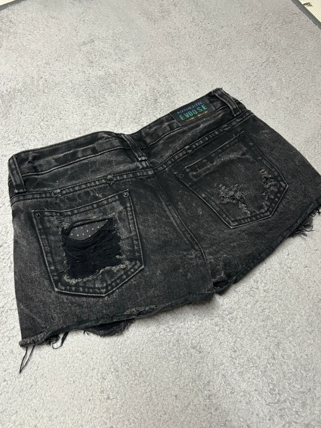 빈티지 블랙 디테일 데미지 숏팬츠 핫팬츠 팬츠 S 상품이미지2