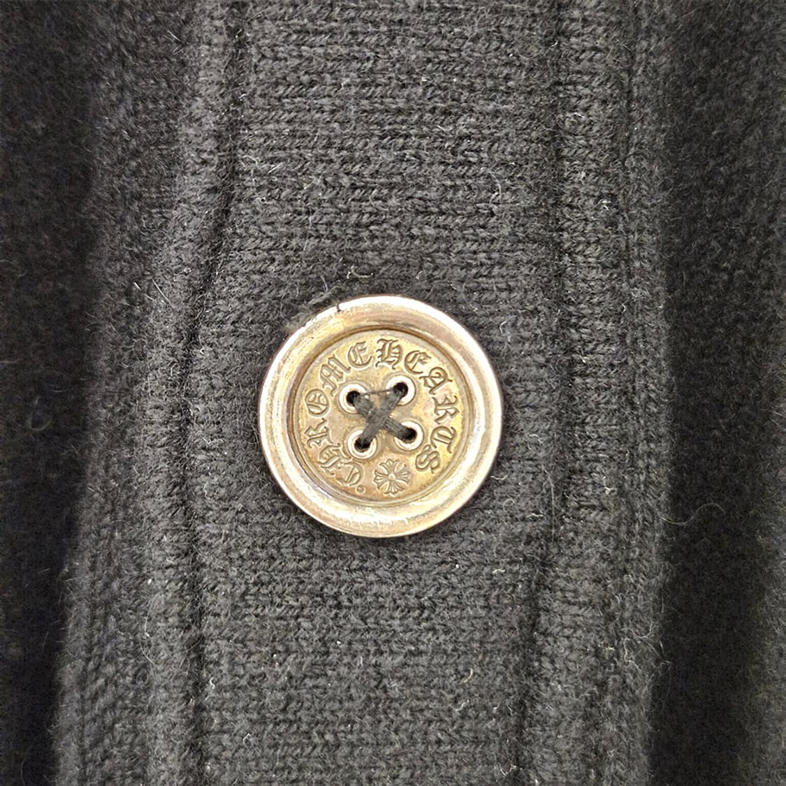 [XL] 크롬하츠 캐시미어 레더패치 가디건 블랙 B1213C154 상품이미지6