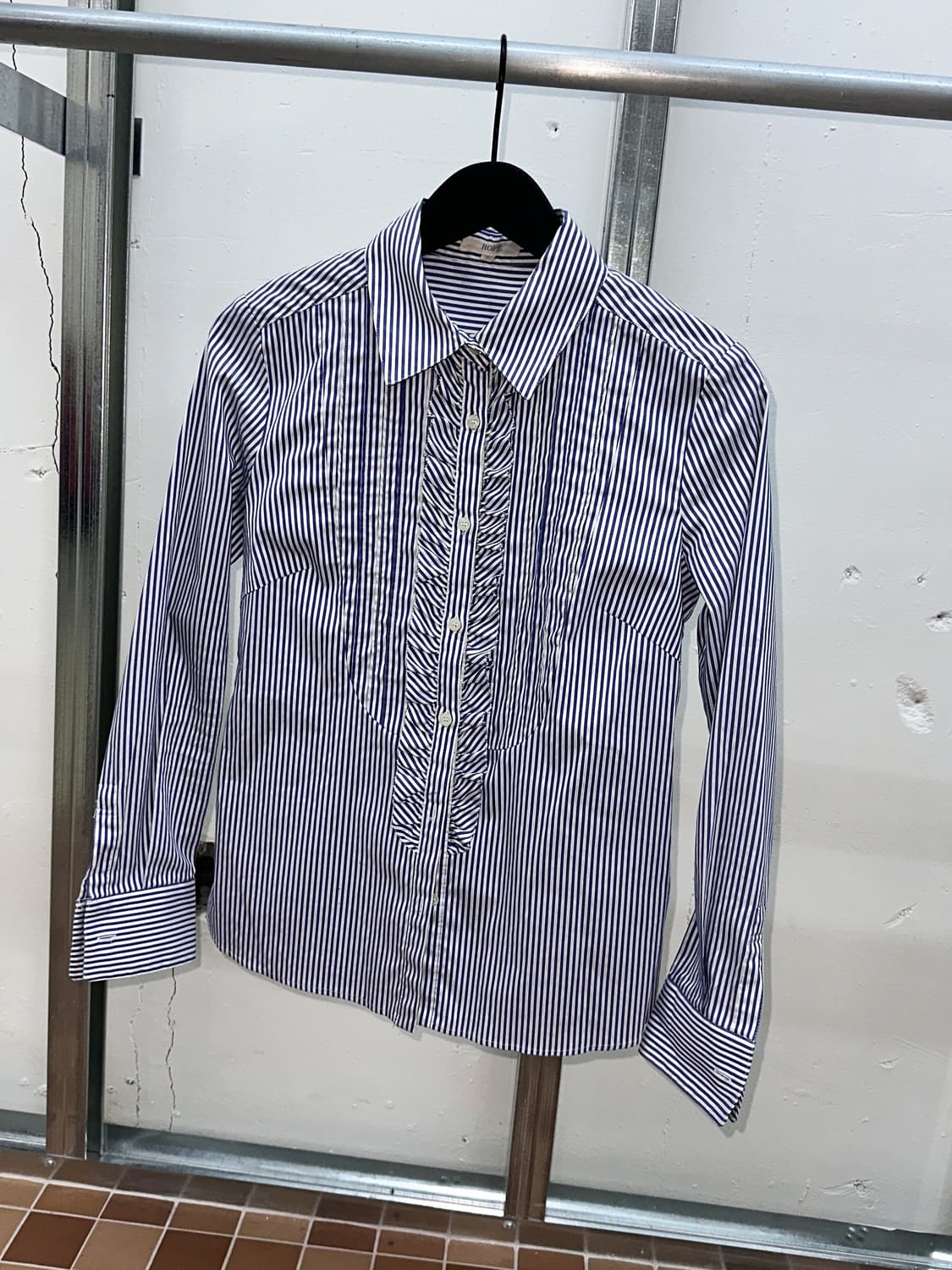stripes ruffle line shirt 상품이미지2