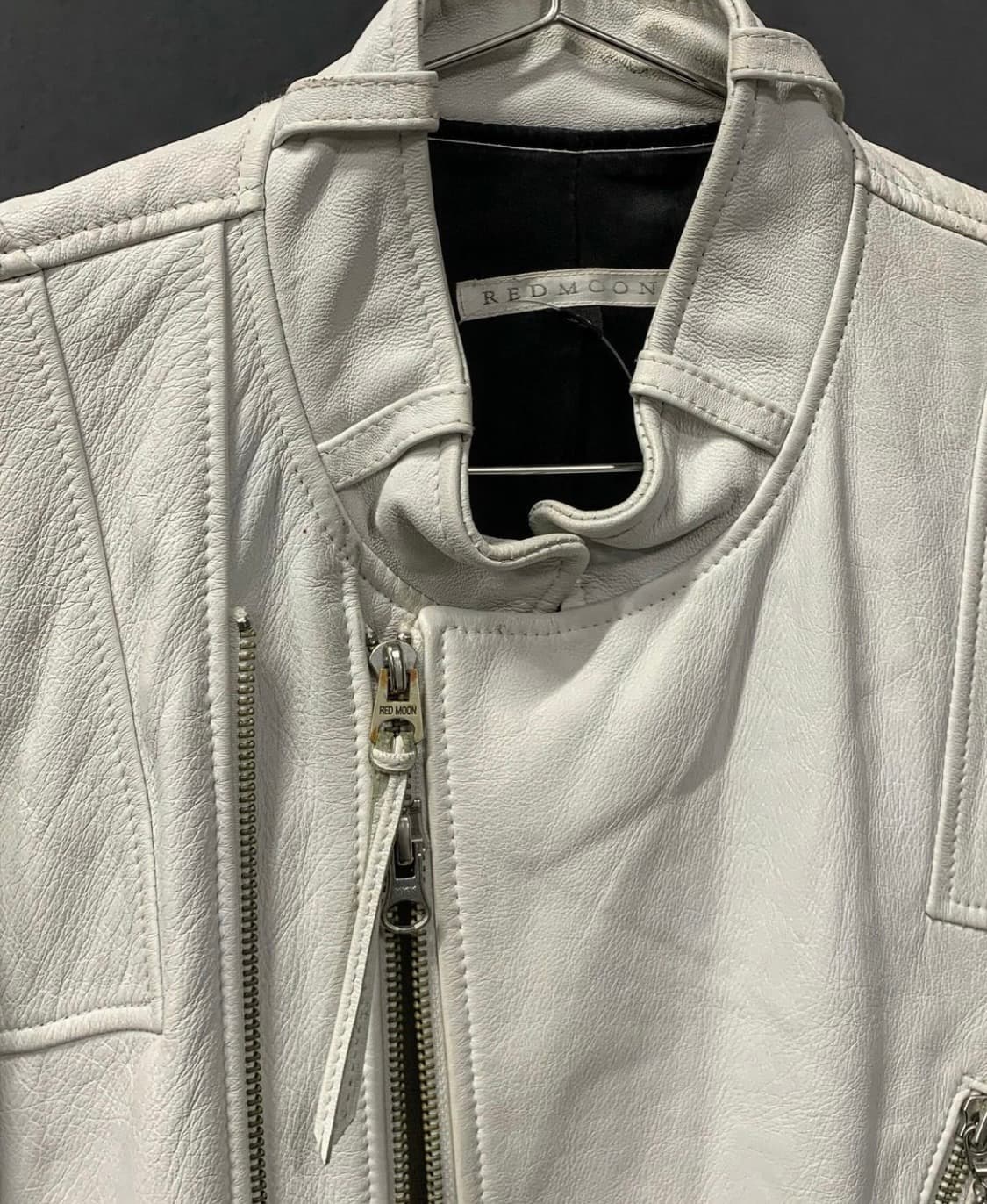 Red moon 쉽 스킨 벨티드 투웨이 라이더 재킷 상품이미지3